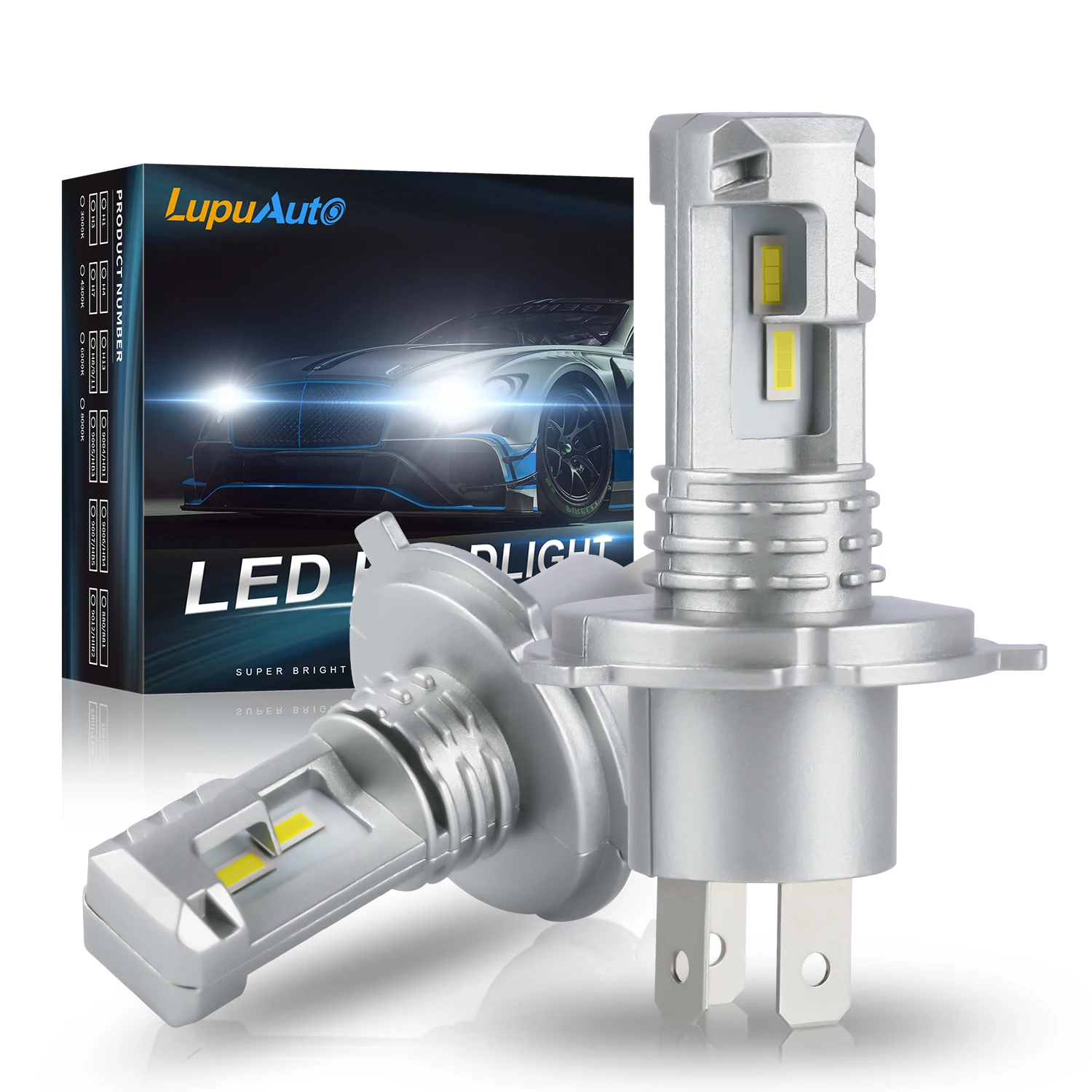 1/2 bombillas LED H4 9003 para faros delanteros CSP sin ventilador con  Canbus de haz alto y bajo, apto para Audi H4 LED faro para automóvil y