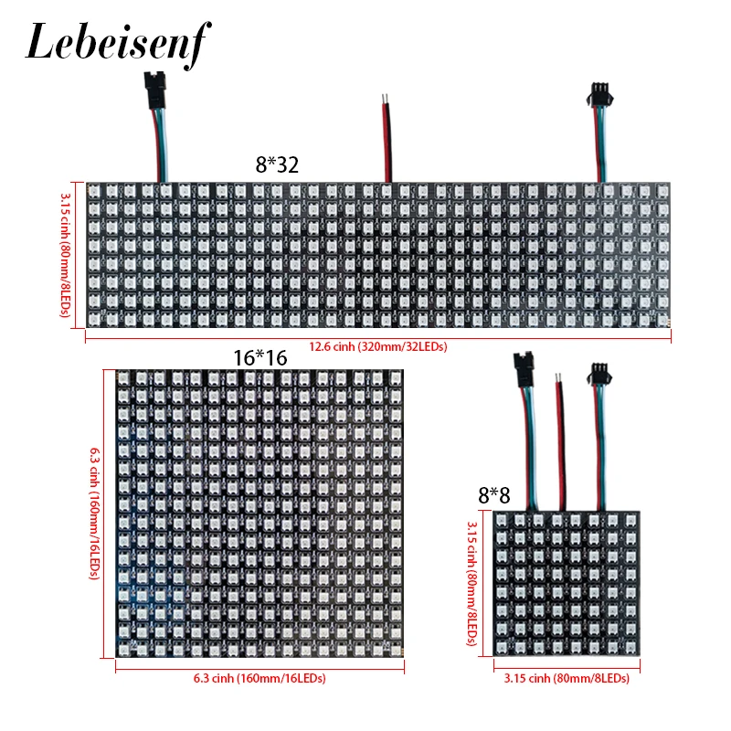 1Set USB 5V WS2812B LED 패널 개별적으로 주소 지정이 가능한 스크린 매트릭스 및 RF 28키 컨트롤러 파란색 치아 마이크 음악 픽셀 모듈