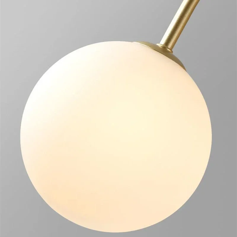 Magic Beans Chandeliers 6 Heads Milky Glass Ball Ceiling Lamp for Dining Table Kitchen Island Living Bar Indoor Decor Led Lights