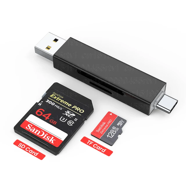 Lecteur de carte mémoire intelligent 2 en 1, USB/Type-C, USB 2.0, SD/Micro  SD TF OTG, adaptateur pour ordinateur portable, taille mini, USB 2.0 -  AliExpress