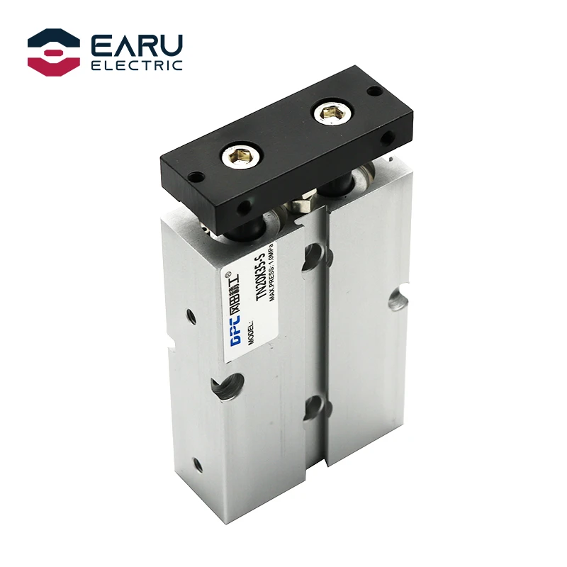 Double Rod Tn Type Pneumatic Cylinde Air 20Mm Bore 10Mm 16Mm 20Mm 25Mm 32 Small Aluminum Alloy Stroke 30 35 40 45 50 60 70 75Mm