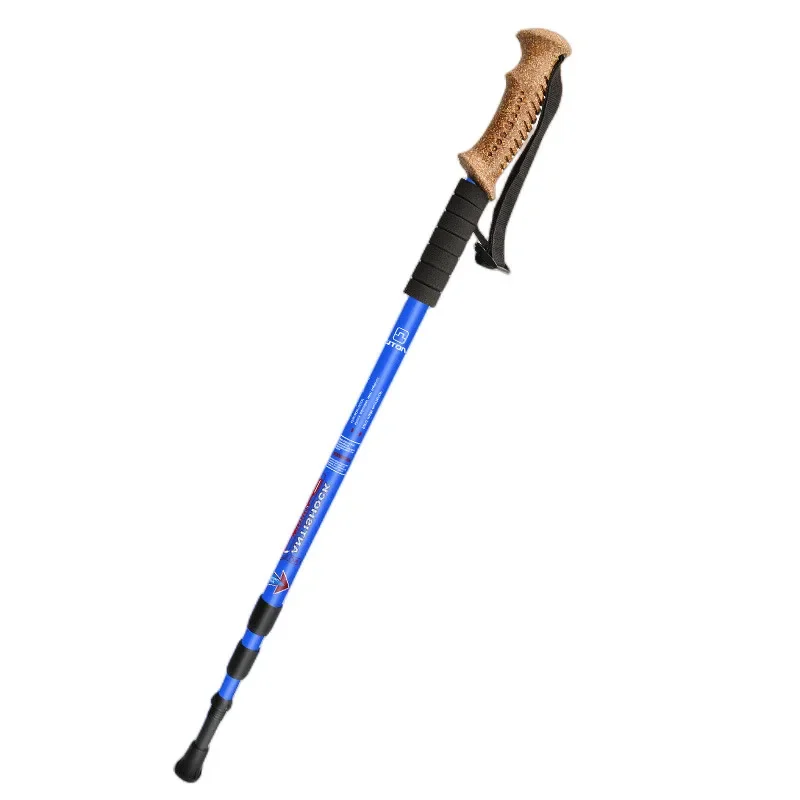 

Concave-convex aluminum alloy summer hiking poles Camping soft wooden handle Hiking cane Outdoor cane camping