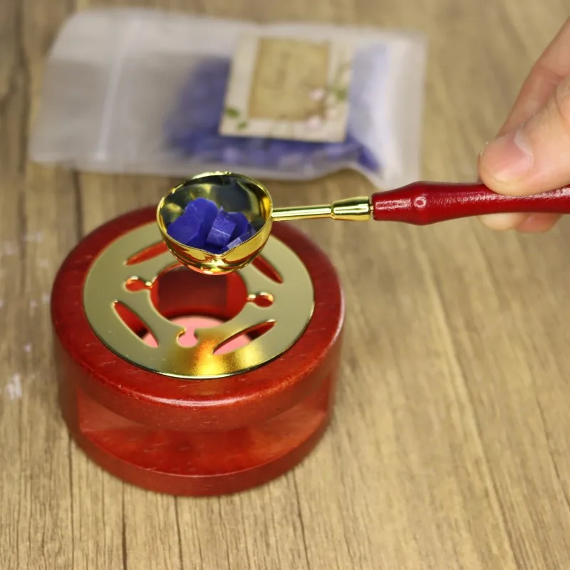 Wax Seal Melting Furnace Retro Solid Wood Melting Heater Wax Pot Bead Stick Heater DIY Stamp Decorating Craft lacquer seal furnace,sealing wax furnace
