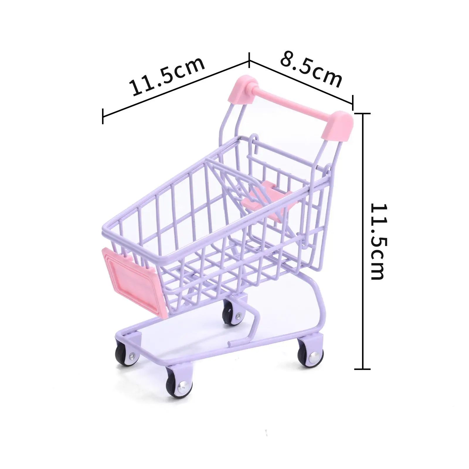 

Mini Shopping Cart Photography Prop Play House Office Supplies Basket
