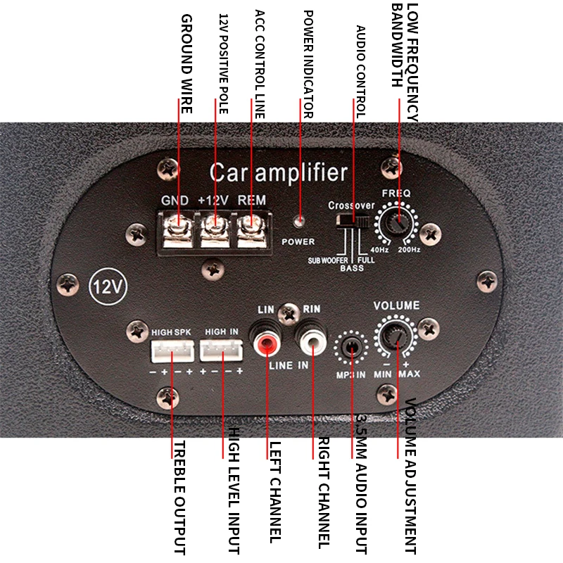 Trapezoidal Active Overweight Car Audio Modification Trunk Speaker 8-inch Car Subwoofer K-T8APR