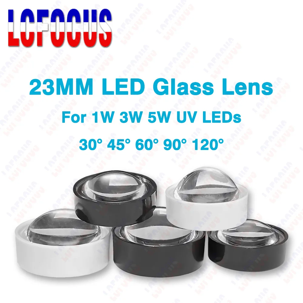 Multi-Angle IR UV LED Glass Lens Reflector with Holder for High-Power Lamp Light Beads