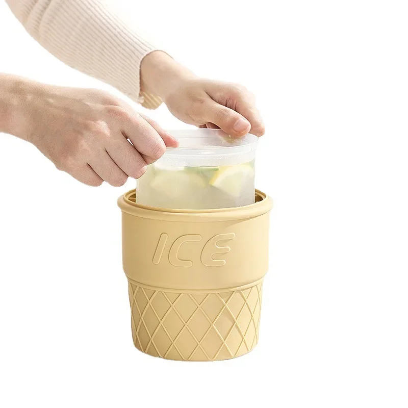 Creative Ice Cream Double Layer Silicone Ice Bucket Drink Champagne Red Wine Beer Special Bucket Outdoor Icemaker Wine Bucket