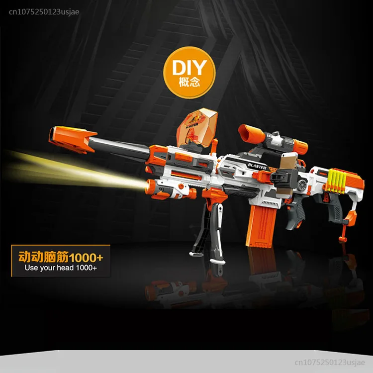 

2024 Newest Electric Toy Soft Bullet Gun DIY Children's Educational Toy Disassembly Reassembly Rifle Sniper Rifle Model Boy Gift