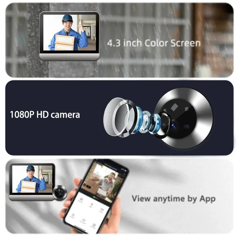 Tuya wifi door camera wifi peephole camera with night vision € 94,82