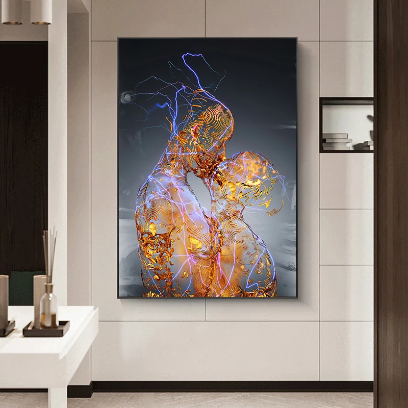 Abstract Art Canvas Painting Love Kiss Love Kiss Abstract Art Picture