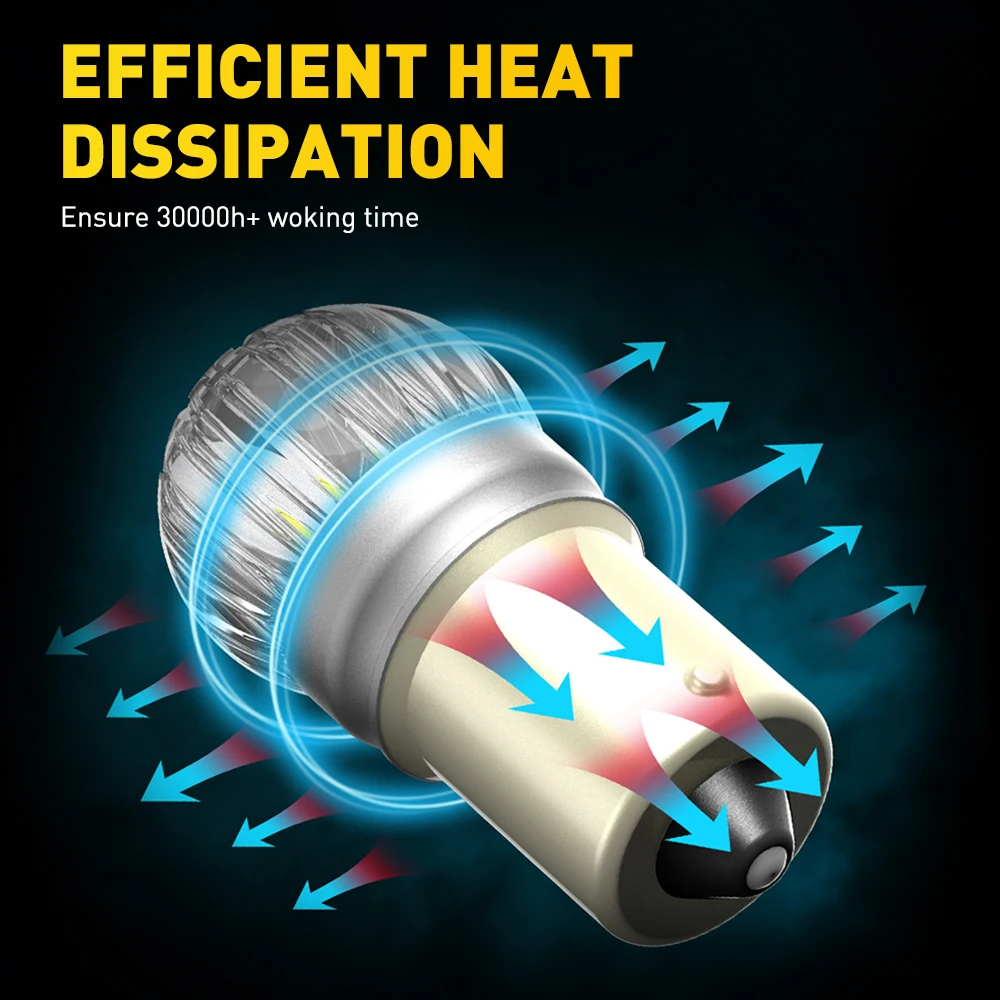 AUXITO LED DRL ���� ����, CANbus 1156 P21W 1157 P21/5W 7443 W21/5W T20 7440 W21W WY21W, 12V ȭ��Ʈ 6000K �ڵ��� ��ȣ��, 2 ��