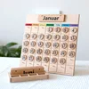 Montessori Wooden German Calendar Learning Toys Children Early Education Beech Calendar Set Time Cognition Parish Teaching Aids 3