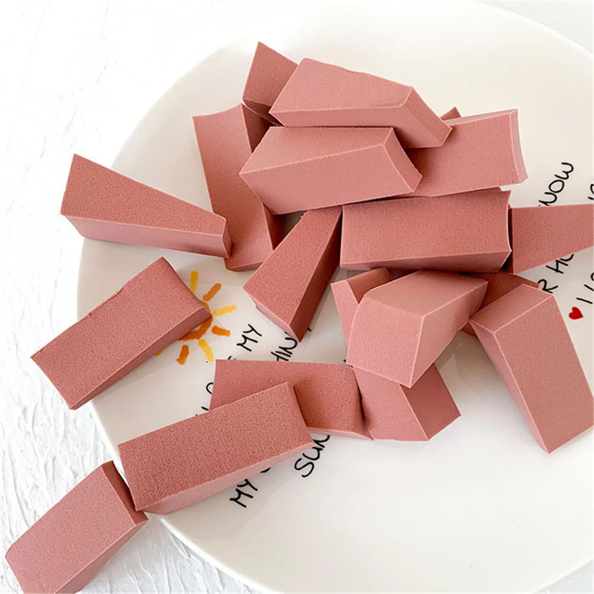 파운데이션, 블러셔, 뷰티 도구, 클리어 에지, 제어 및 블렌딩이 용이한 웨지 메이크업 스펀지 50개 네일 버퍼 메이크업 스펀지