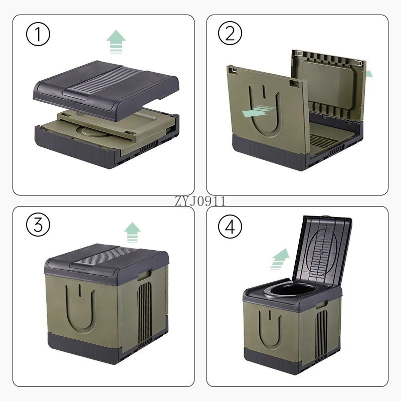 Portable folding outdoor mobile emergency toilet for travel vehicle Emergency camping 5