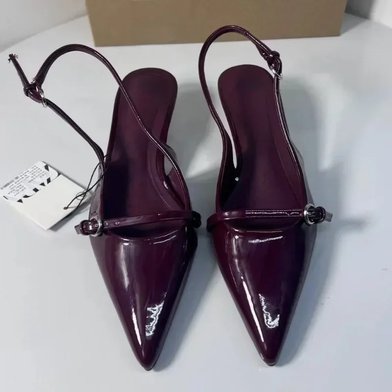 Women High Heels Slingback Sandals Pointed Toe Summer Wedding