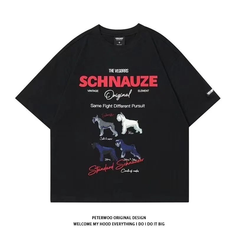 

2024 New Cotton Cartoon Horse Printed T-shirt Summer Classic Leisure Short Sleeve O-collar Oversized Harajuku Y2k Clothes