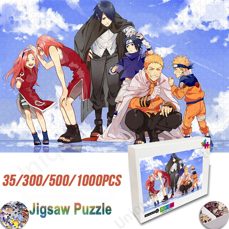 Anime Naruto Puzzle Jigsaw Movie Naruto Uzumaki Hinata Hyuga Jigsaw 35/300/500/1000 Pcs Educational Toys Home Decoration