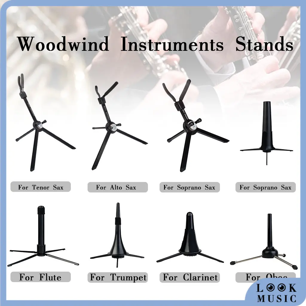 Look Woodwind Stand Tenor/Alto/Soprano Aluminum Saxophone Stand Abs Flute/Trumpet/Clarinet/Oboe Stand Foldable Design