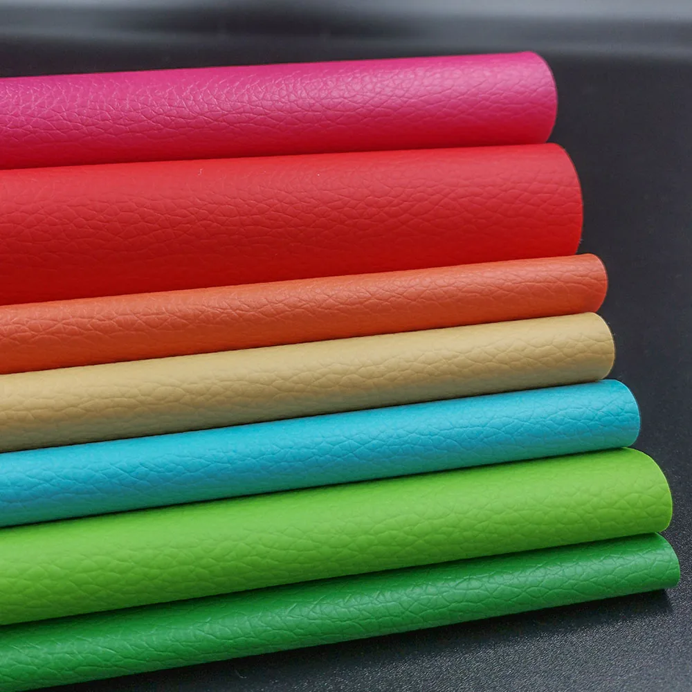 7-Piece Colorful A4 Litchi PU Leather Fabric Set