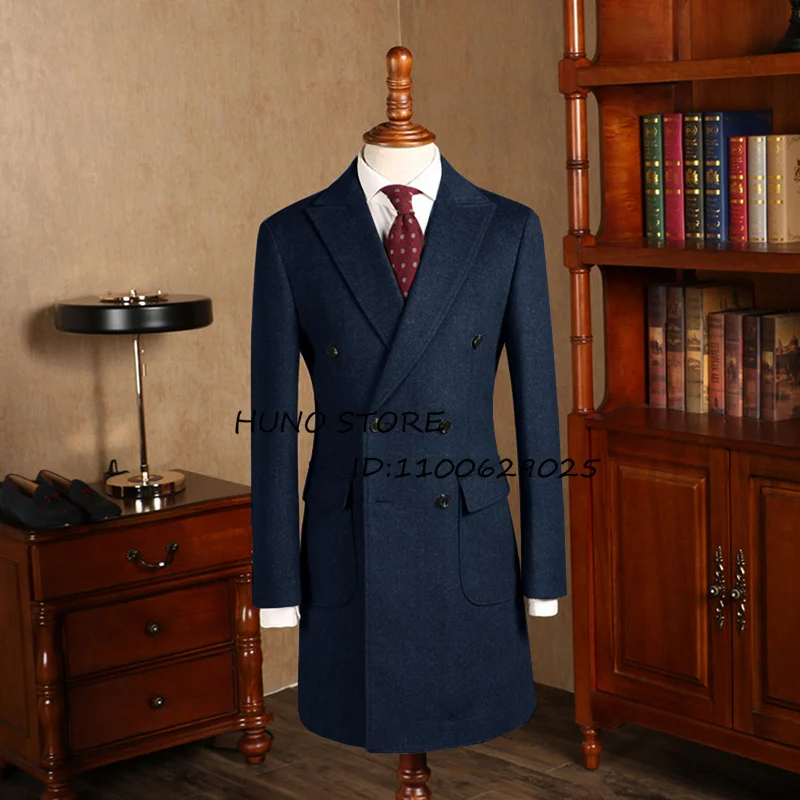 Winter Men's Wool Coat Double Breasted Lapel Dress Wedding Dinner Party Male's Slim Fit Jacket men suits jackets