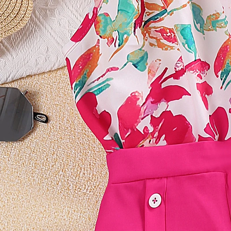 Girls' Floral Top & Shorts Set 3
