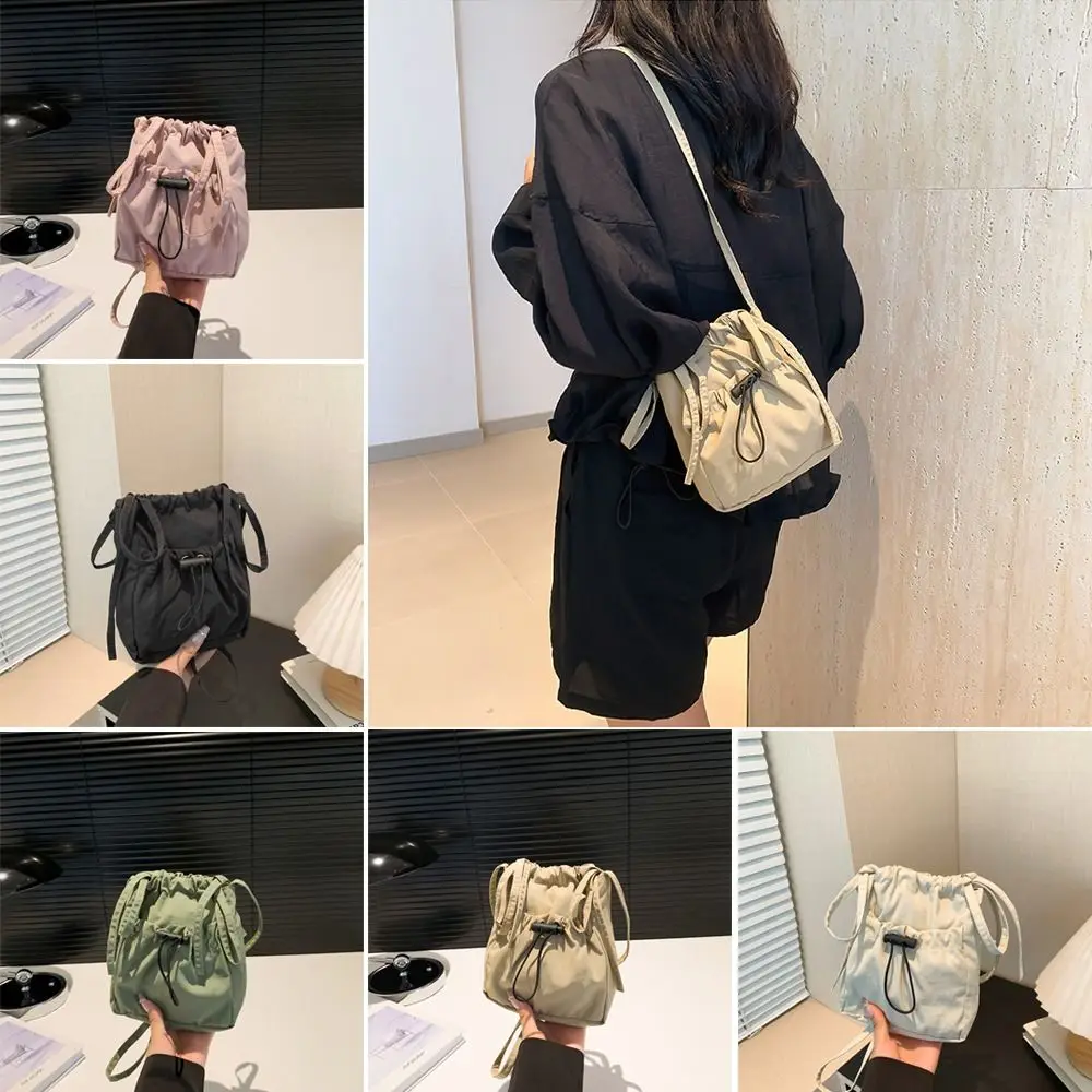 Fashion Large capacity Women Shoulder Bag Simple Versatile Cell Phone Purse Pouch Tote Bags Reusable Drawstring Crossbody Bag
