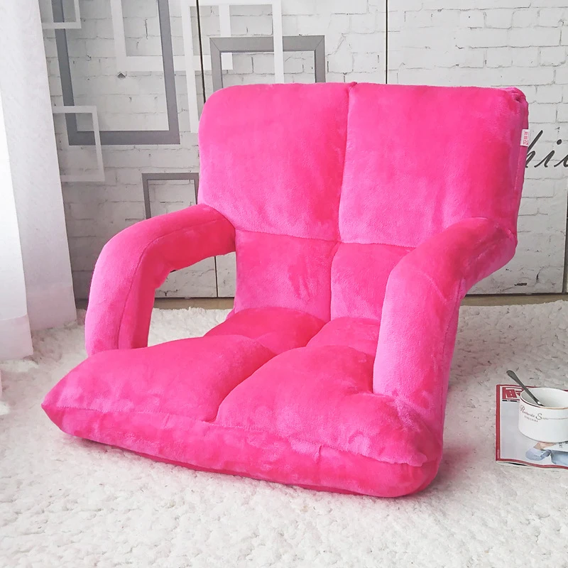 Fabric Flannel Folding Gaming Floor Chair with Armrest, Leisure Lazy Sofa, 6-Position Adjustable Floor Chair for Reading koltuğu