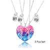 3 Pcs/Set Best Friend Magnet Pendant Necklace Creative Pentagram Alloy Accessories Friendship Necklace Best Friend Alloy Pendant 3