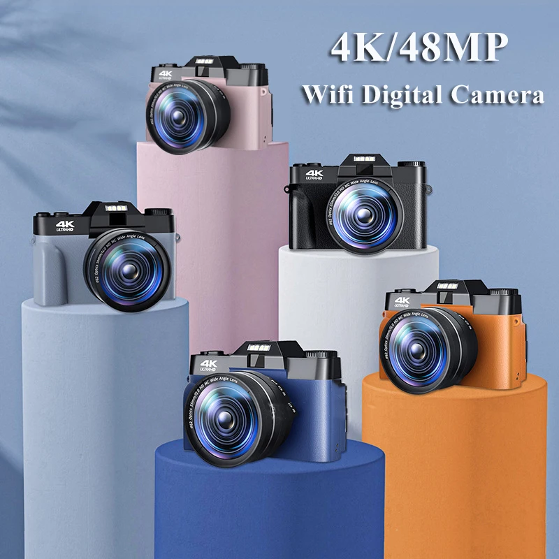 

4K Digital Camera 48MP Vlogging Camcorder for YouTube WIFI Portable Handheld Digital Camera 16xZoom Time-lapse Slow Motion