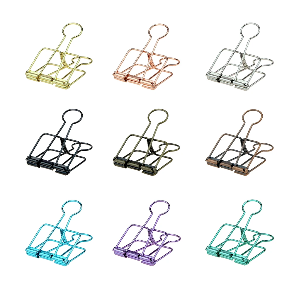 

20 Pieces Paper Clip Hallow Electroplated Office Clips Desk Organizer