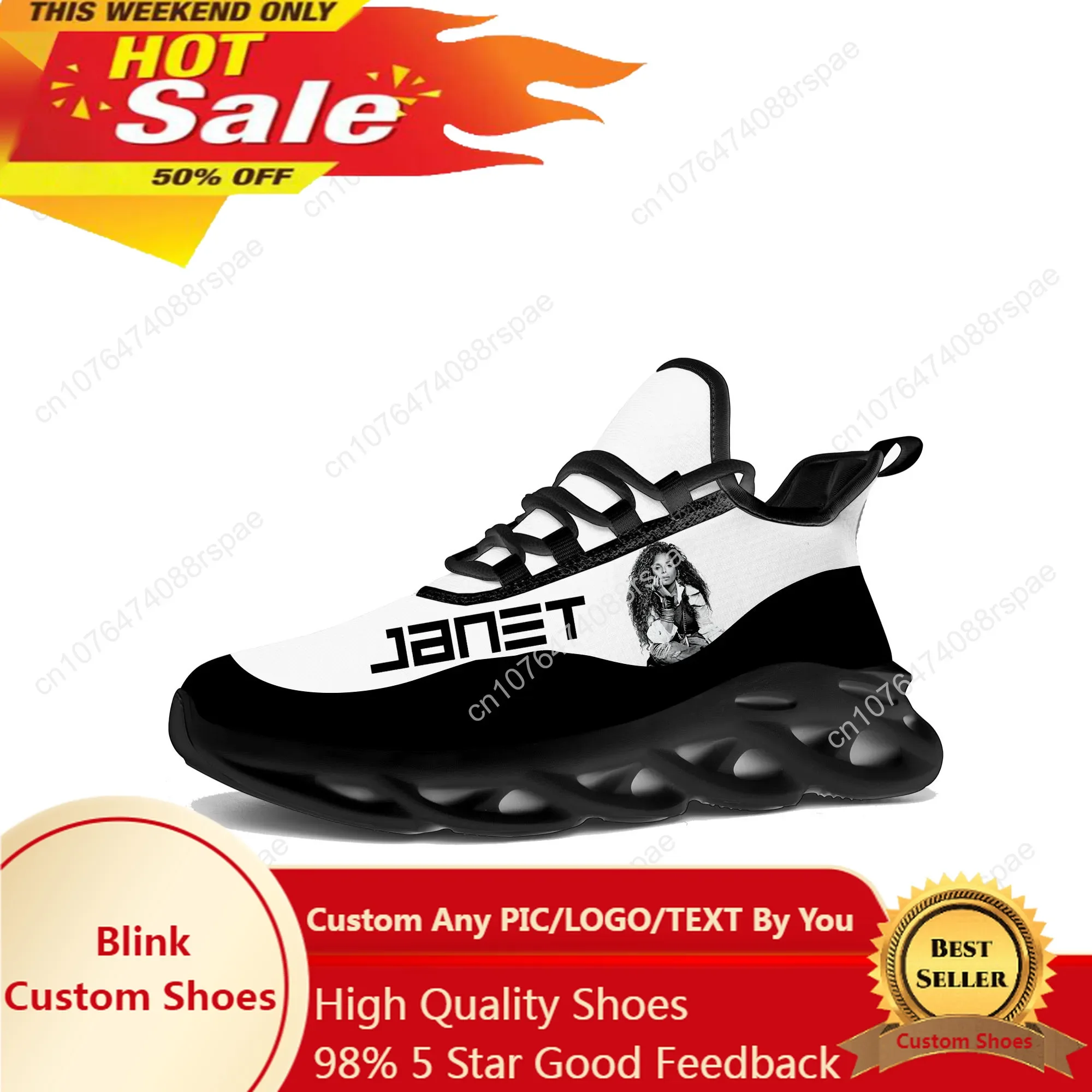 

Janet Jackson Singer Pop Flats Sneakers Mens Womens Sports Running Shoe Sneaker Lace Up Mesh Footwear Tailor-made Shoe Black