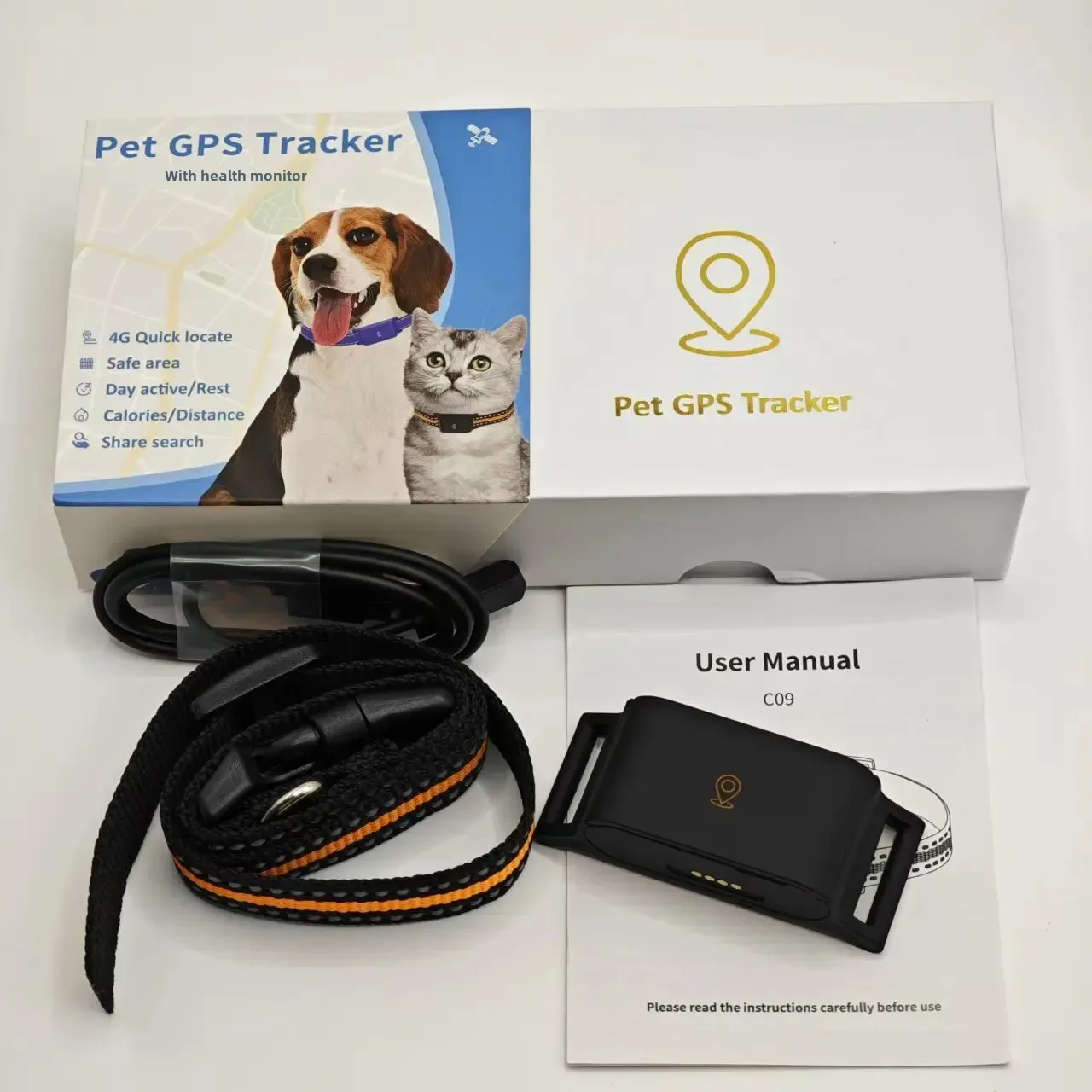 C09 4G Anti-lost Device GPS Pet Tracker Cats Dogs Locator IP67 Waterproof Mini Collar