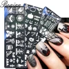 BQAN Halloween Christmas Nail Stamping Plates Pattern Nail Art Image Plates Stainless Steel Nail Art Plate Stencil 6PCS/Set 4