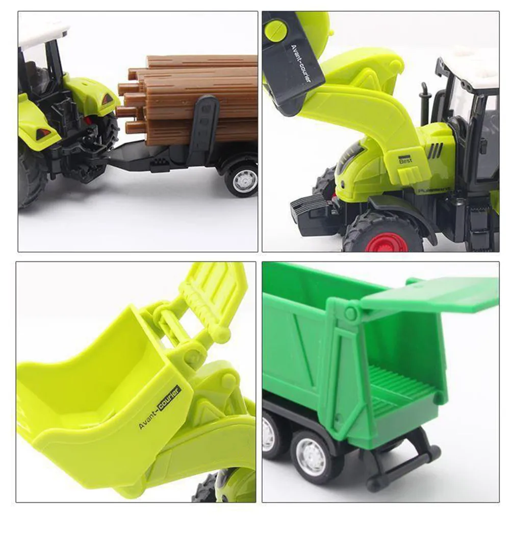 Mini Inertial Tractor Model Harvester Transporter Boy Toy Set Kids Toy Simulation Farmer Car Model Gift for Children - S16cc5c22d67b428982ac03331871a811D