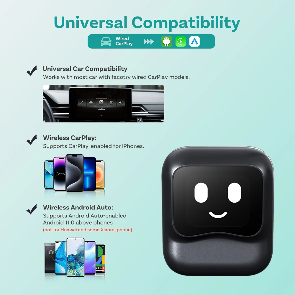 Ottocast Nano Wireless CarPlay Android Auto Adapter Octa