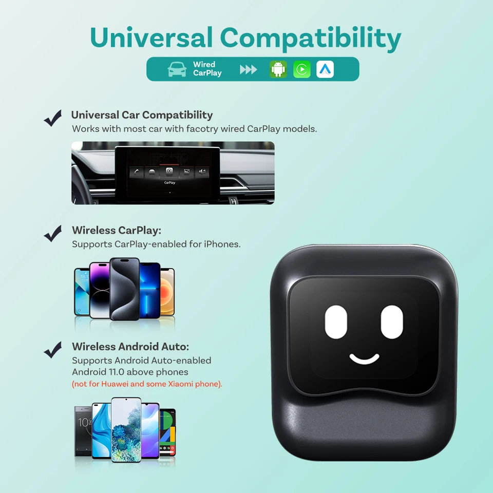 Ottocast Nano Wireless CarPlay Android Auto Adapter Octa Core