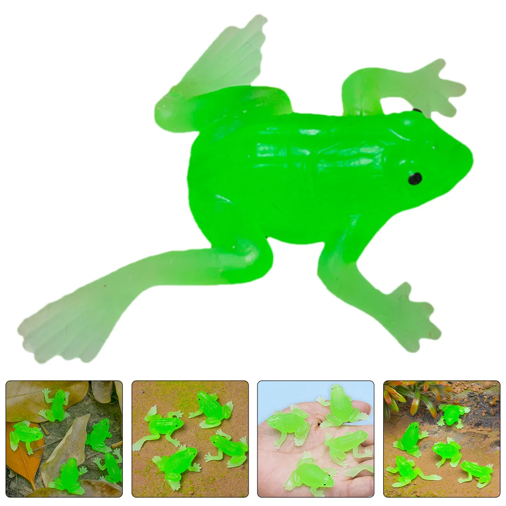 

18 Pcs Soft Rubber Imitation Frog Desktop Ornament Baby Toy Elastic Frogs Decor Animal Bath Small Modeling Statues Office