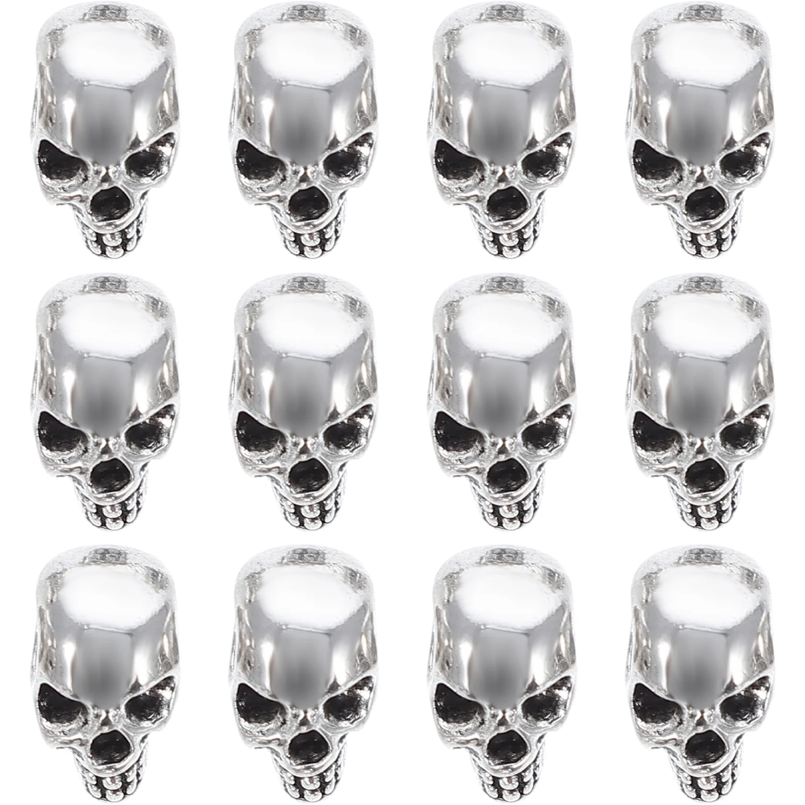 

12pcs Delicate Skull Beads Pendants DIY Charms Jewelry Making Loose Beads