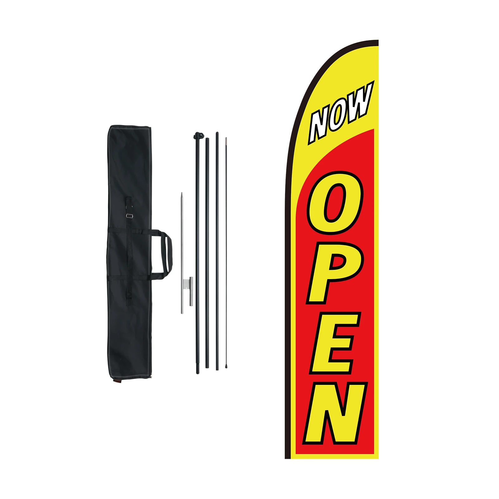 VEVOR Feather Flag Pole Kit 3Packs Swooper Flag 16.3ft Sign Poles for Business Advertising Flags Outdoor with Ground Stakes