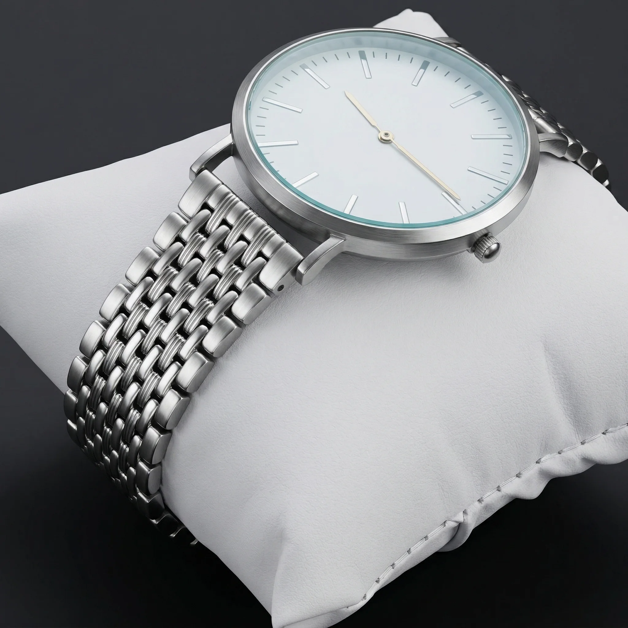 Silver Stainless Steel Watch Bracelet - Elegant Wrist Strap