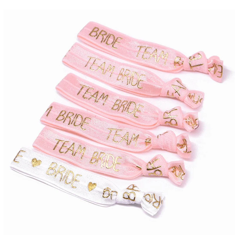 6/11 Stück Bachelorette Party Armbänder Team Braut Armband Braut zu sein Dekoration Junggesellinnenabschied Hochzeit liefert Haargummis