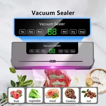 Electric Vacuum Sealer Built-in Cutter Kitchen Food Storage Seal Touch Button Dry/Wet Food Package Sealer Kitchen Vacuum Sealer 1