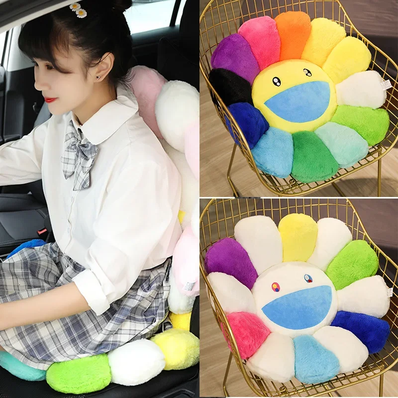 40/60cm Sunflower Plush Pillow Soft Plush Flower Pillow Plant Mat Sofa Bed Sleep Back Kawaii Room Decor Gifts plush toys