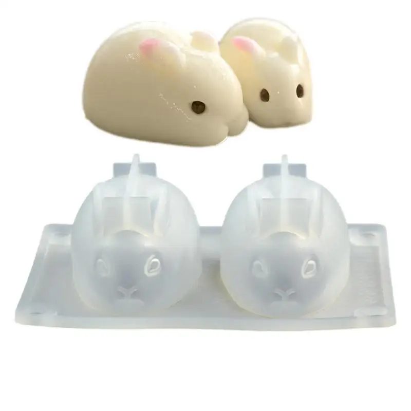 Rabbit Mold Silicone Easter Bunny Resin Casting Mould DIY Baking Tools Rabbit Miniature For Kids And Family DIY Soap Resin