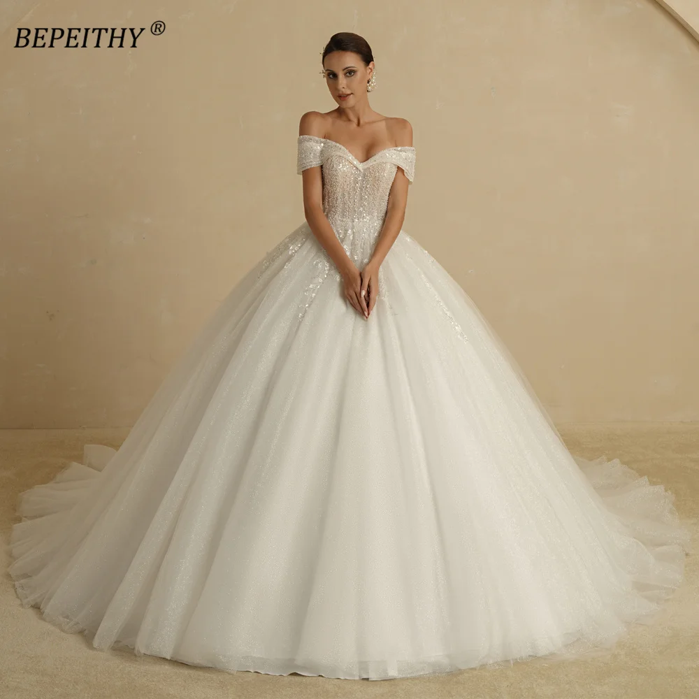 Ivory Beading Princess Wedding Gown 1