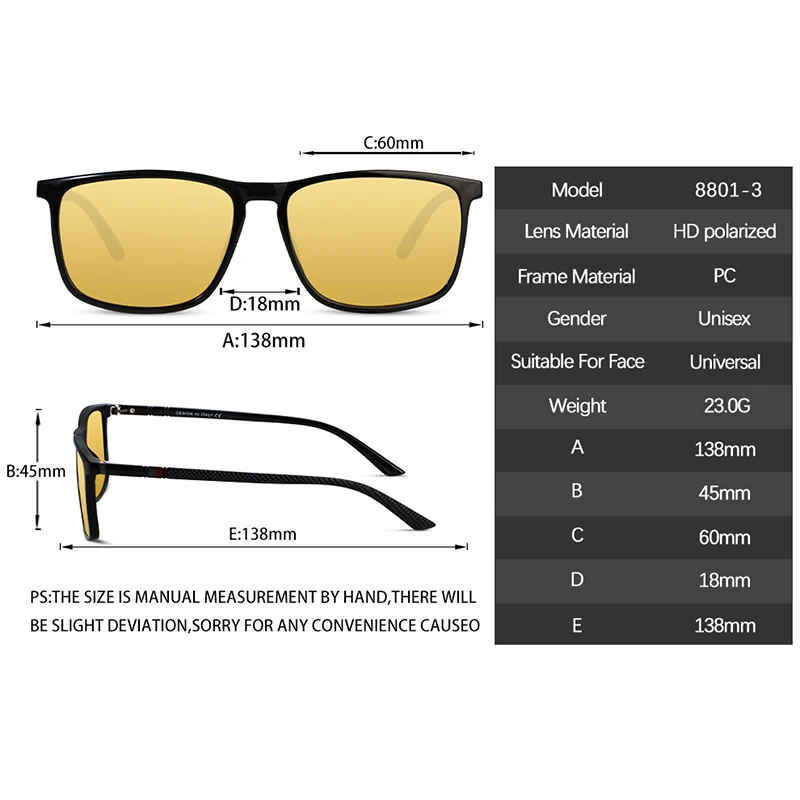 Night Vision Yellow Lens Anti-Glare Goggle Night Driving Sunglasses Eyewear UV400