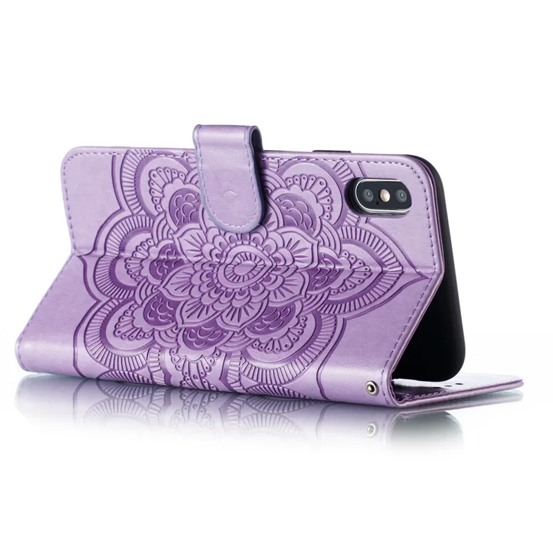 PU Floral Leather Flip Case Wallet Cover