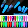 MEET ACROSS 6Pcs/Set Glow In Dark Fluorescent Gel Nail Polish Luminous Soak Off UV Gel LED Nail Art Varnish Manicure Kit 3