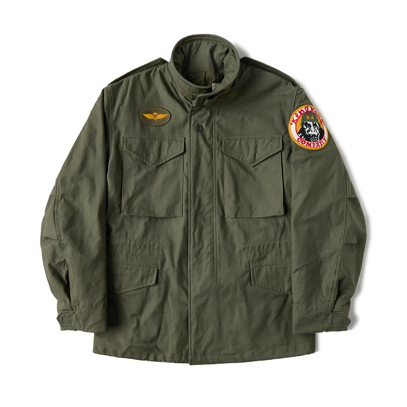 Rugged Bronson Taxi Driver M-65 Field Jacket Nylon Cotton Sateen Fabric Coat Army Green