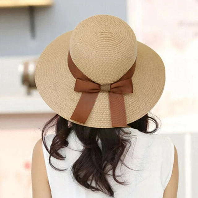 Bucket Hat Beach Summer Straw Hats for Women Flat Top Ribbon Bowknot  Elegant Luxury Straw Women Summer Hats Sombreros De W7N3 - AliExpress